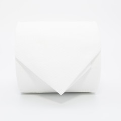 Simple toilet paper on white background