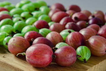 Red and green gooseberries