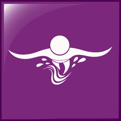 Swimming icon on purple background