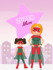 cute illustration of super mom