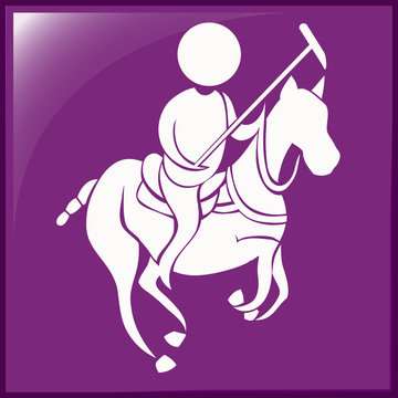 Lacrosse icon on purple background