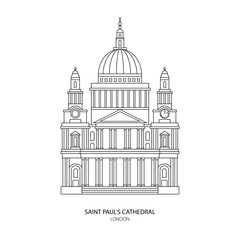 St. Paul's Cathedral, London landmark vector Illustration