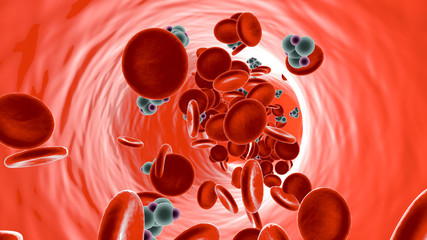 Glucose Molecules in a Bloodstream - 115208038