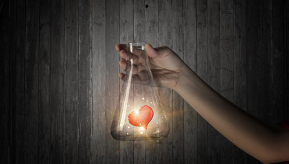 Love and passion chemistry . Mixed media