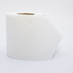 Simple toilet paper on white background