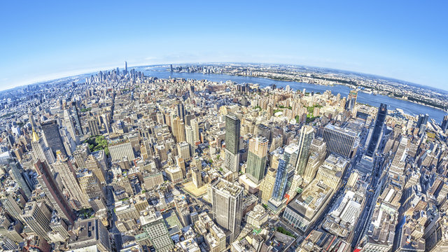 wide angle image of a New York Manhattan