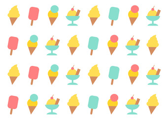 アイスクリーム模様のイラスト 