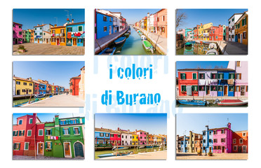 Carte postale de Burano à Venise, Italie