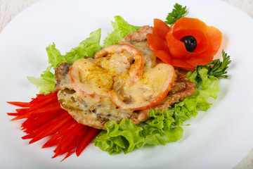 Chicken with mushroom and cheese