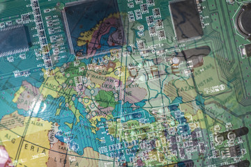 Double exposure technology background and map