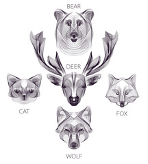 Fototapeta premium hipster animal head