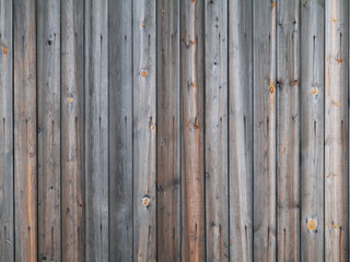 Fototapeta premium Fragment of weathered wall made of wooden planks with visible nail heads and rust stains