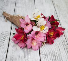 alstroemeria flowers on a table