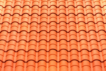pattern detail of orange ceramic roof tiles