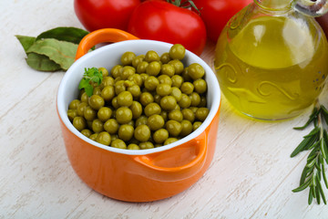 Green canned peas