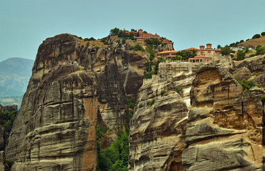 The Orthodox medieval monastery on top rock Meteora.