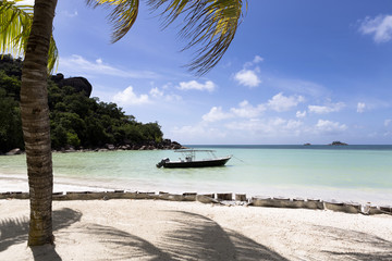 Tropical beach, Anse Volbert at Praslin island, Seychelles