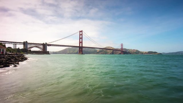 san francisco beach bay golden gate bridge panorama 4k time lapse usa
