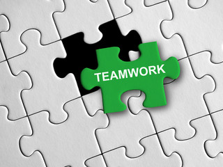Puzzle with word Teamwork.