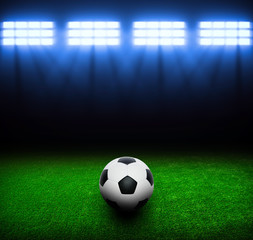 Soccer ball on stadium