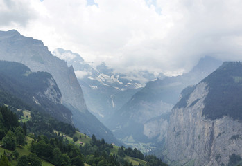 Naklejka premium Beautiful Weisse Lutschine river valley in Alps