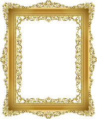 Vintage frame border line floral design gold color elegant design, frame floral design, line thai frame corner border