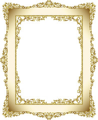 Vintage frame border line floral design gold color elegant design, frame floral design, line thai frame corner border