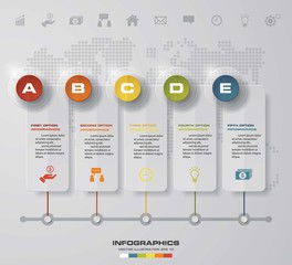 time line description. 5 steps timeline infographic for business design