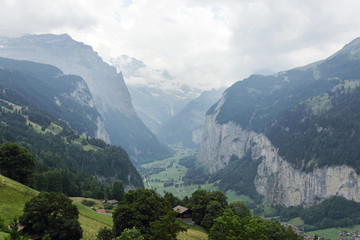 Fototapeta na wymiar Deep gorge of Weisse Lutschine river