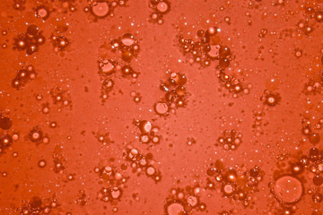 Cooking Oil Droplets in Colorful Water