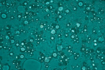 Cooking Oil Droplets in Colorful Water