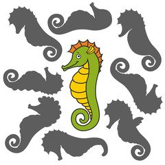 Cartoon seahorse
