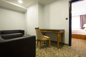 Modern hotel suite interior