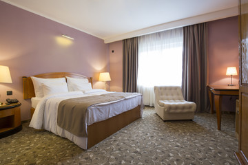 Classic style hotel bedroom interior