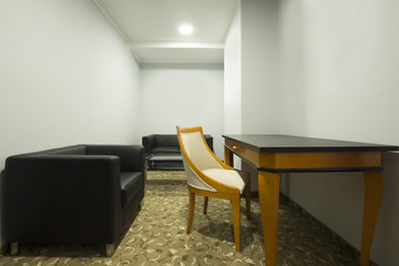 Modern hotel suite interior