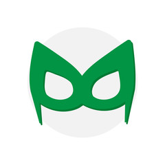 Naklejka premium Super hero green mask. Superhero for face character in flat style