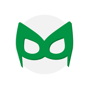 Super hero green mask. Superhero  for face character in flat style