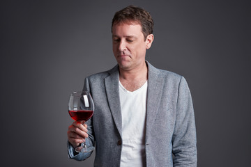 Man with glass of wine