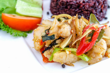 Healthy breakfast. Fresh granola, muesli in a glass jar. 