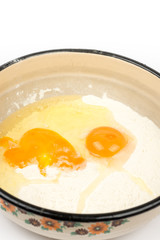 Egg in the flour