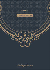 Monogram creative card template with flourishes ornament elements. Elegant design for cafe, restaurant, heraldic, jewelry, fashion