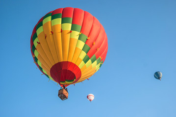 Multicolored balloons in the sky