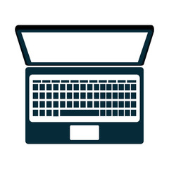 Personal computer laptop isolated flat icon, vector illustration graphic design.