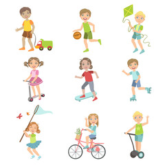 Kids Playing Outside Set