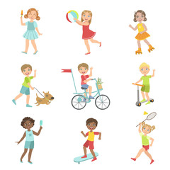 Fototapeta premium Kids Outdoor Activities Set