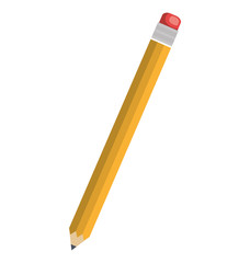 Wooden pencil school isolated flat icon, vector illustration graphic.