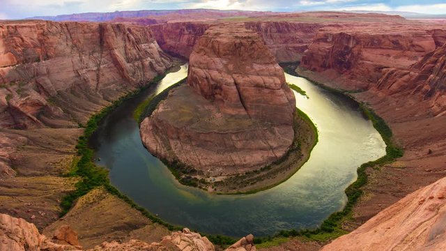 arizona famous grand canyon horse shoe bend panorama 4k time lapse usa
