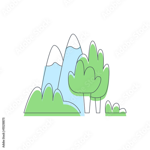 "Mountains And Trees Nature Outdoors" Stock image and royalty-free