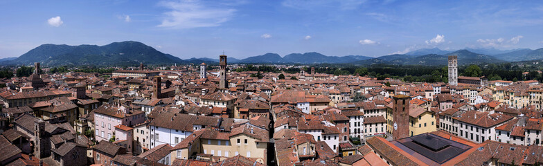 Fototapeta na wymiar Aerial View of the Tuscan City of Lucca, Italy