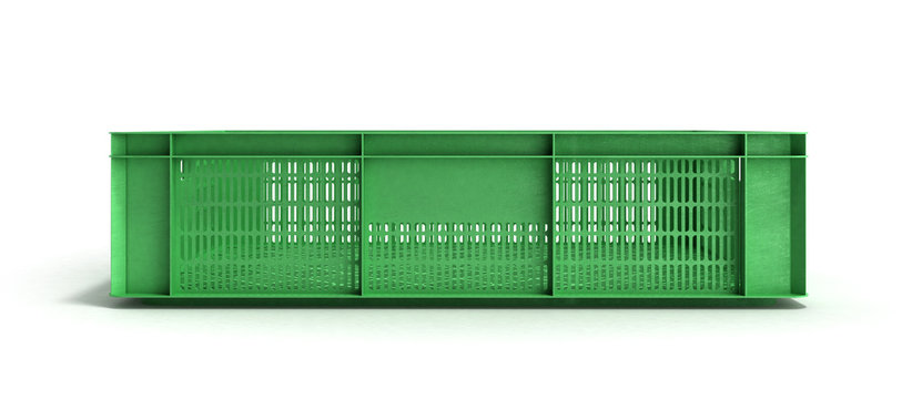 empty plastic box 3d render on white